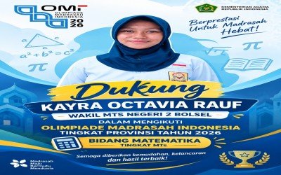 Siswi MTs Negeri 2 Bolsel, Kayra Octavia Rauf, Siap Berlaga di Olimpiade Madrasah Indonesia Tingkat Provinsi Tahun 2026